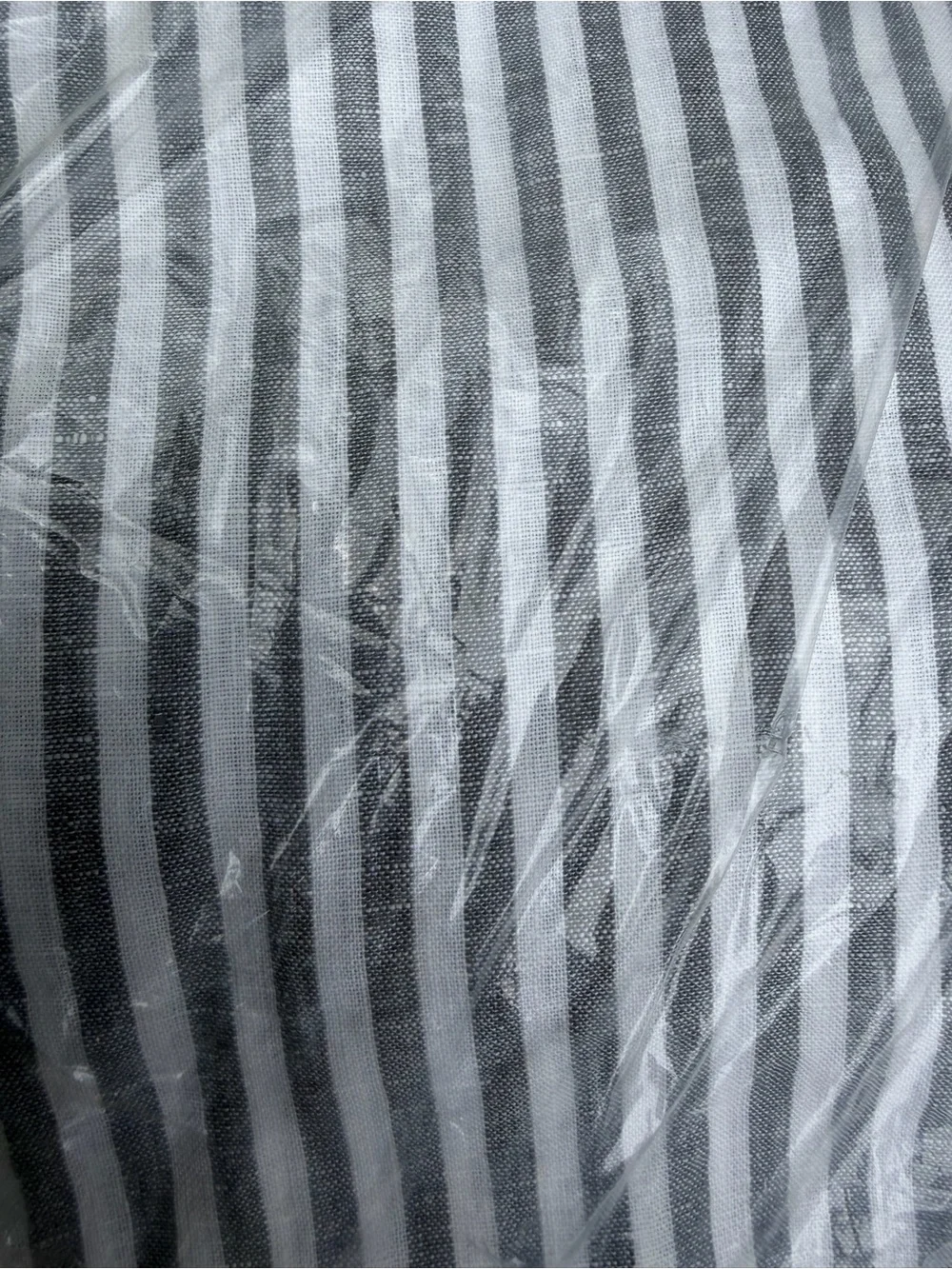 Quince NWOT European Linen Duvet Cover in Grey and White Stripe King